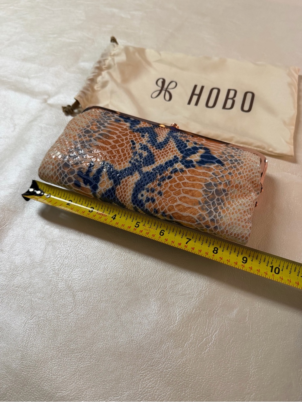 HOBO Blue and Orange Snakeskin-Pattern Clutch Wallet - Picture 8 of 11